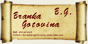 Branka Gotovina vizit kartica